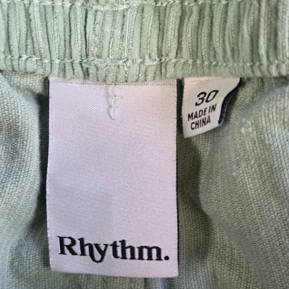 Rhythm Mens Cord Jam Shorts Green Size 30x6 Drawstring Corduroy - Picture 3 of 9